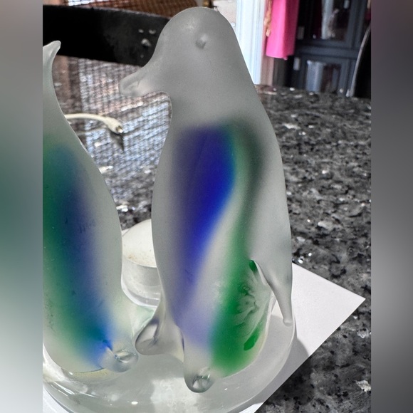 🐧 ❄️Vintage Party Lite Frosted Glass Penguin Tea Light Holder - P7196 ❄️🐧 - Picture 5 of 14